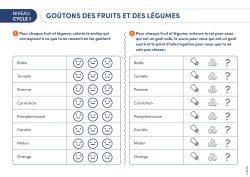NOUVEAUTÉ - Goûtons des fruits et des légumes