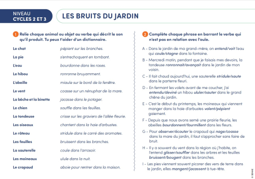 Les bruits du jardin